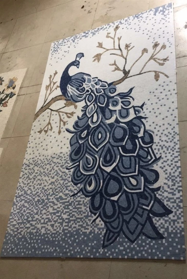 Peacock Art Mural Mosaic Tile